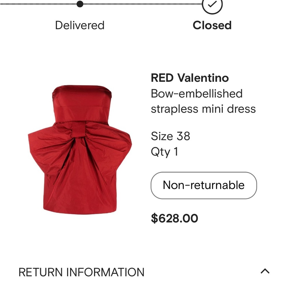 RED Valentino Red Bow Mini Dress - Sz 38 IT / XS - Worn Once - Picture 12 of 15